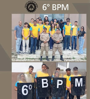 6° BPM recebe visita dos alunos do CESC ( Centro Educacional Sagrado Coração) Casinha Feliz, em Senhor do Bonfim